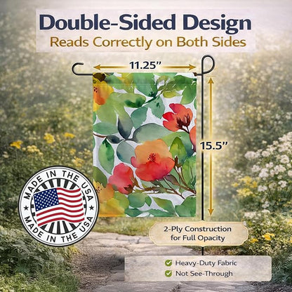 Caroline's Treasures Connecticut Mountain Laurels in Watercolor Garden Flag Mailbox Flag Decorative Yard Flag Banner Outside Patio Artwork Yard Flower Beds, Garden Size, Multicolor