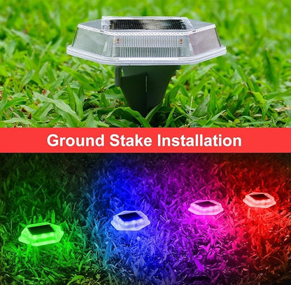 Solar Deck Dock Step Lights- 12 Packs Waterproof 1200mAh Auto ON/Off LED Solor Powered Stair Lights for Outdoor Garden, Patio, Pathway, Walkway, Driveway (Red & Green & Blue)