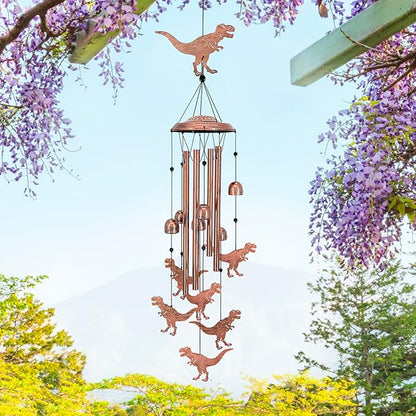 Dinosaur Wind Chimes for Outside,Dinosaur Gifts for Women/Men/Sympathy Gift/Memorial/Festival Birthday Gifts Metal windchimes Outdoors/Indoors,Patio,Garden Decor,Yard Decor,Home,Porch