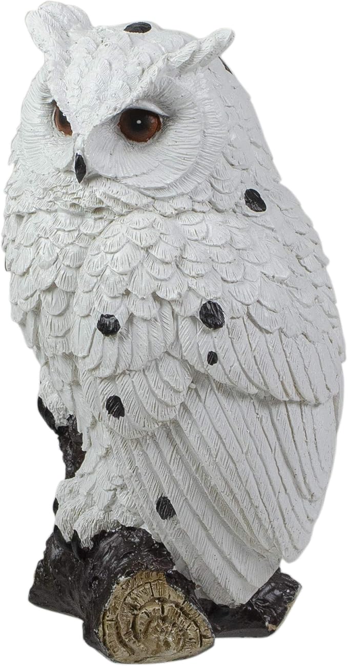 Northlight Glittered Owl Perched on a Branch Statue - 6"