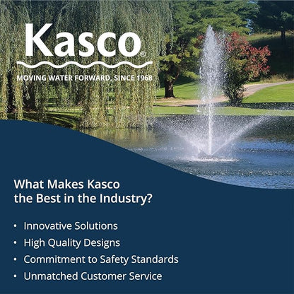 Kasco 1 HP J Series Decorative Fountain - 120V with 200 Ft Electric Power Cord | Pond and Lake Fountain | Efficient Pond Aerator Outdoor Fountain