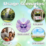 10x10 Inch Wind Spinner Outdoor Hanging Purple Butterfly Metal Kinetic Spiral Ornament for Yard Garden Patio Porch Balcony Tree Window Decor Gift