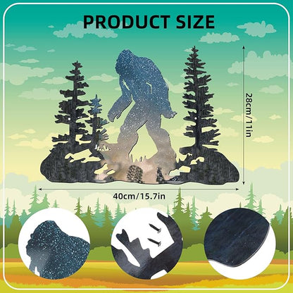 Demissle Big Foot Sasquatch Gift Bigfoot Wall Art Decor for Men Women 16 x 11 Inch Funny Birthday Sasquatch Gift Metal Yard Sign for Dad Husband Garage Garden Forest Outdoor Indoor(Retro Color)