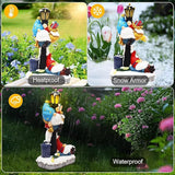 WINTS Solar Garden Gnome,Outdoor Gnome with Solar Lights Decor for Patio,Lawn,Yard,Balcony,Funny Gnomes Gifts for Women,Housewarming,Birthday