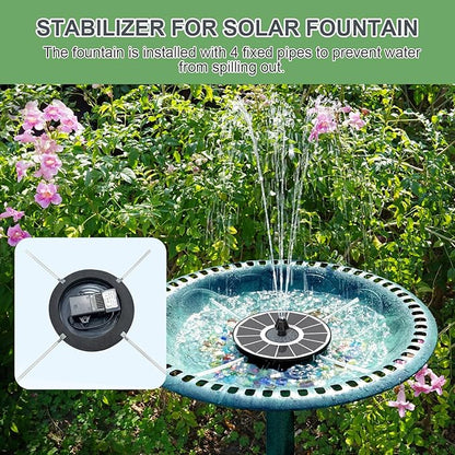 Yzert Solar Fountain for Bird Bath Direct Sunlight High Efficiency 3.5W Glass Panel Solar Water Fountain Outdoor Garden Flower (White)