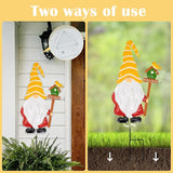 Metal Yard Signs Decor for Rust Prevention, Yard Stakes with Gnomes for Outside Garden Yard Lawn Porch Holiday Party(Yellow)