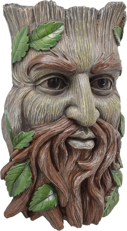 Arcadia Garden Products Large Whimsical Tree Face Planter, 7.5"x11.8", Outdoor Tree Hugger, Man Spirit Sculpture for Garden Art Decor, Birdfeeder, Hangs on Trees, Fences or Walls, Hawthorn