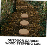 BESPORTBLE 2pcs Wooden Garden Stepping Logs Outdoor Patio Pathway Flagstone Stepping Stones with Delicate Texture for Flower Bed Decoration