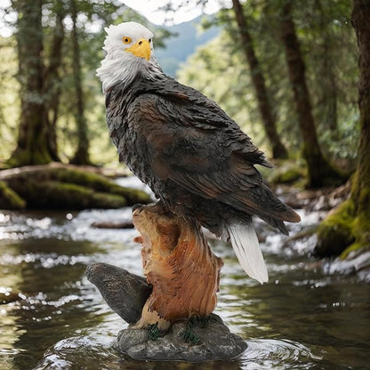 13.2" Real Eagle Outdoor Sculpture,Funny Bird Statue,Garden Beach Statue Decorations,Resin Animal Seabird Ornaments,Coastal Beach Decor,Patio Decor for Table Statues for Garden,Lawn,Yard