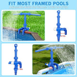 Pool Fountains for Above Ground Pools, Waterfall Sprinkler Fountain with Lights, 360°Adjustable Dual-Spray Cooler Aerator, Swimming Pool Accessories Fit 1.18in to 4.72in Top Frame
