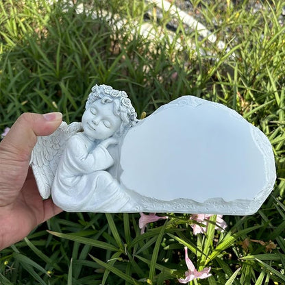 Personalized Garden Angel Statue Sympathy Gift Human Memorial Gifts, in Memory of Loved One, Bereavement Gifts, Custom Grave Markers Cemetery Stones Remembrance Stones Memorial Plaques