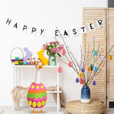 FuWeave Easter Bunny Goose Outfit Easter Egg Porch Goose Costume for Cement Plastic Geese Statue Spring Outdoor Garden Yard Patio Decoration(Bright,17 Inches,Egg)