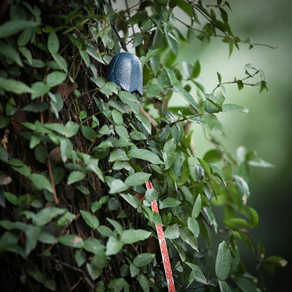 Japanese Wind Chime Cast-Iron Outdoor Ornament for Garden, Patio & Balcony, Hanging Metal Wind-Bell Decoration Gift, Blessing Pendant Windchimes & PVC Wind-Catcher, Tulip-Blue