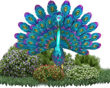 Garden Decorations, Garden Ornaments Outdoor Peacock Statue Sculptures Metal Bird Art Decoration for Yard Porch Patio Lawn