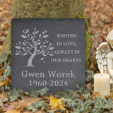 Memorial Garden Stone, VAPCUFF Memorial Stone, Personalized Memorial Gifts Sympathy Gift for Loss of Loved One Bereavement Gift for Loss of Father Mother - Rooted in Love Always in Our Hearts - Square