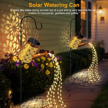 Solar Watering Can with Lights, Large Waterproof Solar Garden Lights Outdoor Garden Decor Metal Solar Powered Lanterns Hanging Landscape Lights for Yard Patio Pathway Lawn Gard (2)