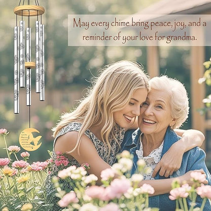 Nana Gifts, Unique Birthday Gift for Grandma from Grandkids, 32" Butterfly Daisy Modern Wind Chimes, Best Nana Ever Gift for Birthday Mother's Day, Garden Home Decor (for Grandma)