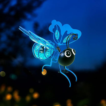 Solar Butterfly Lights Outdoor for Garden – Hanging Metal Insect Light with Hook, Waterproof Butterfly Decorations for Yard, Patio & Lawn, Holiday Gifts for Women & Kids (Sky Blue-2PC)
