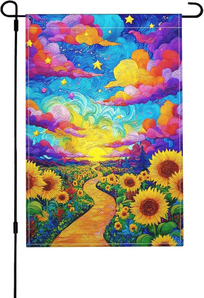 Sunflowers Garden Flag Seasonal Double Sided 12 x 18 Inch Small Yard Flag for Indoor Outdoor Decor Holiday All Seasons