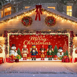 IVN Christmas Garage Door Banner 13x6ft Black Nutcracker Christmas Porch Banner Decorations Snowman Merry Christmas Garage Door Cover Decoration Home Door Front Yard Decor for Xmas Eve Holiday Outdoor