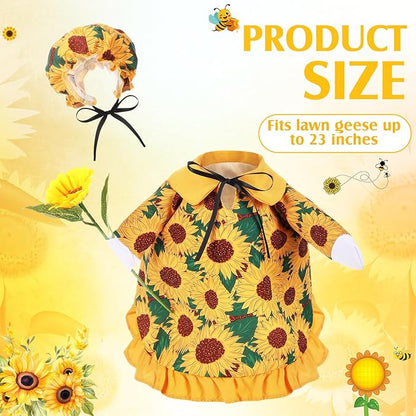 FuWeave Spring Sunflower Goose Outfit Lawn Porch Goose Clothes Costume 23" Geese Outdoor Patio Yard Lawn Art Decoration
