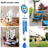 33inch Butterfly Wind Chimes Outdoor | Deep Tone Sympathy Memorial Wind Chime with 3D Spinner, Hanging Garden Decor, Butterfly Gift for Women/Mom/Grandma