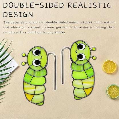 Creative Acrylic Animal Garden Stakes - 2-Pieces Colorful Plant Markers for Indoor & Outdoor Decor, Fun Flower Pot Hangers, and Yard Ornaments (Multicolored Insect)