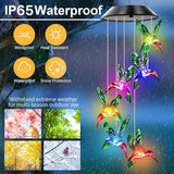 Hummingbird Solar Wind Chimes, Hummingbird Wind Chimes for Outside,Best Gifts for Mom Grandma Women Wife Aunt Sister, Unique Mobile Wind Chime, Garden Yard Decor Green