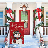 Christmas Snow Snowman Garden Flag Winter Snowflake Yard Flag 12x18 Inch Double Sided Red Cardinal Birds House Banner Merry Xmas Poinsettia Happy Holiday Wall Banners Farmhouse Outdoor Decor