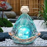 6.3 ' Solar Garden Decor - Sea Turtle Gifts for Women - Resin Yoga Sea Turtle Garden Statue Coastal Decor for Outdoor Yard Patio Porch Waterproof - Housewarming Gifts New Home for Men Women