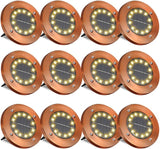 JKIMK Solar Ground Lights Outdoor Waterproof Flat Garden Solar Disk Lights Floor 12 LED 12 Pack for Garden Patio Pathway Landscape Driveway Yard Path Decor
