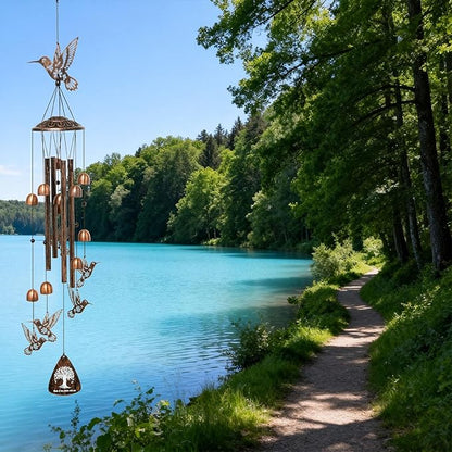Hummingbird Metal Wind Chimes for Outside - Hummingbird Gifts for Women/Men,Garden Front Yard Outdoor Decor, Memorial/Housewarming/Birthday/Festival Gifts for Women Men