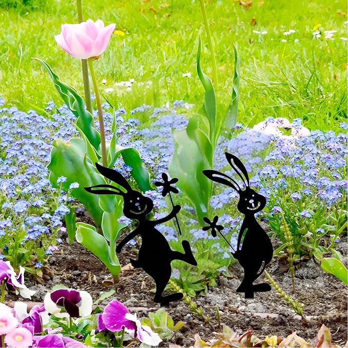 2-Pack Metal Garden Stakes, Outdoor Decoration, Garden, Patio Decoration, Suitable for Lawn, Patio or Flower Pot