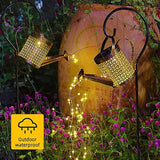 Watering Can with Lights, Solar Lights for Outdoor Garden Art Decor Hanging Solar Lanterns, Metal Waterproof for Walkway Yard Pathway Patio Table