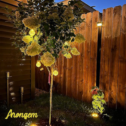 Solar Hanging Lanterns Outdoor: 12 Pack Cracked Glass Ball Lights with Clip - Waterproof Warm White Fairy Globe Lighting Yard Tree Ornaments - Gardening Gifts for Mom Grandma