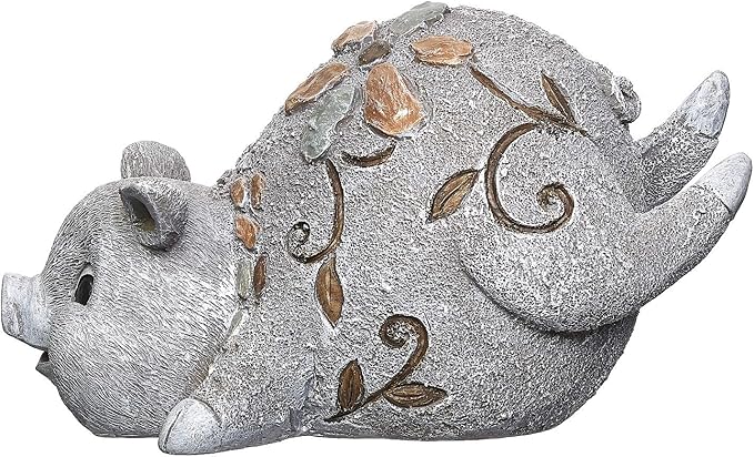 Roman Garden - Pebble Pig Statue, 6H, Garden Collection, Resin and Stone, Decorative, Garden Gift, Home Outdoor Decor, Durable, Long Lasting