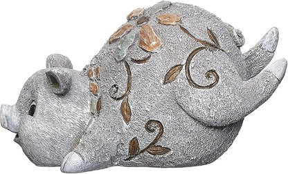 Roman Garden - Pebble Pig Statue, 6H, Garden Collection, Resin and Stone, Decorative, Garden Gift, Home Outdoor Decor, Durable, Long Lasting
