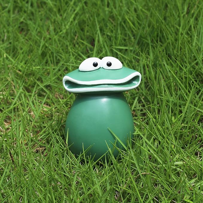 Garden Frog Statue Outdoor Decor – Waterproof Resin Frog Sculpture, Hand-Painted Frog Garden Statue for Patio, Lawn, Yard, Balcony or Porch, Cute Frog Figurine Garden Decor Gift for Garden Lovers
