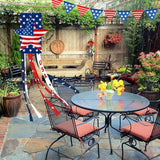 40 Inches USA Star Windsock Decoration, Patriotic Themed Hanging Wind Sock Ornament with Red, White, Blue Streamers, 'USA' Lettering, and Stars for 4th of July, Memorial Day, Veterans Day Decor