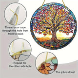 Tree of Life Suncatcher 7.87 Inch Sun Catcher Window Hanging Acrylic Stained Glass Suncatchers for Windows Decorations Indoor Outdoor for Home Garden Wedding，Housewarming Gift for Mom