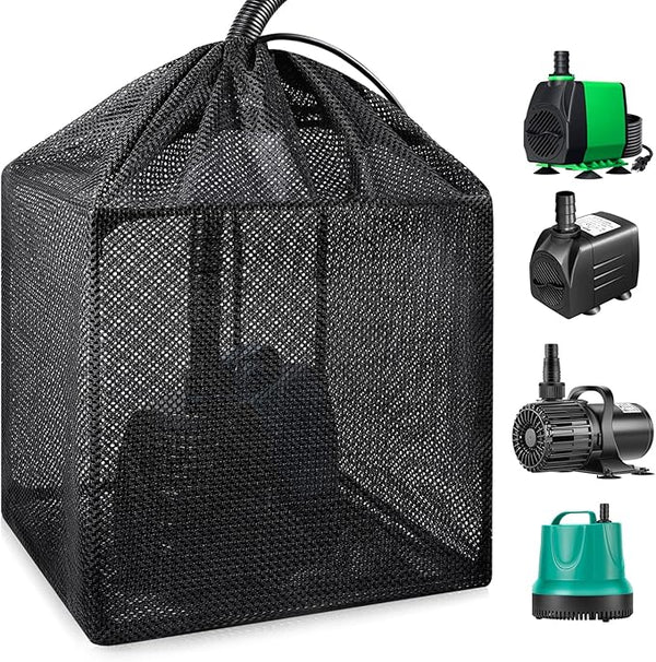 OUMEE Pump Filters Bag, Pond Barrier Bag Large Pump Mesh Bags for Outdoor Water Koi Fish Ponds (12.2 in)