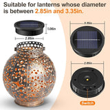 HELESIN Replacement Solar Light Parts, 2 Pack Lights Replacement Top,Waterproof Solar Light Inserts for Hanging Lanterns, DIY Box Top DIY Outdoor Garden Patio Decor (Warm Yellow, 3.35in