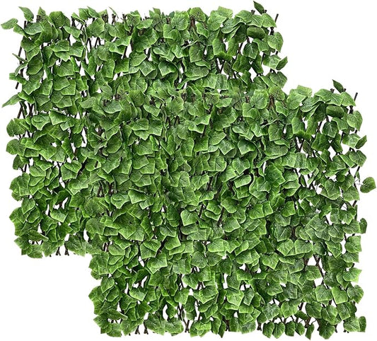 Expandable Fence Privacy Screen for Balcony Patio Outdoor,Decorative Faux Ivy Fencing Panel,Artificial Hedges (Single Sided Leaves)……