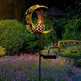 ZKLiLi Garden Solar Lights Pathway Stake Lights Moon Fairy with Angel Decor, Gardening Birthday Gift for Mom Grandma Friends, Outdoor Decor Light Waterproof for Walkway, Yard, Patio
