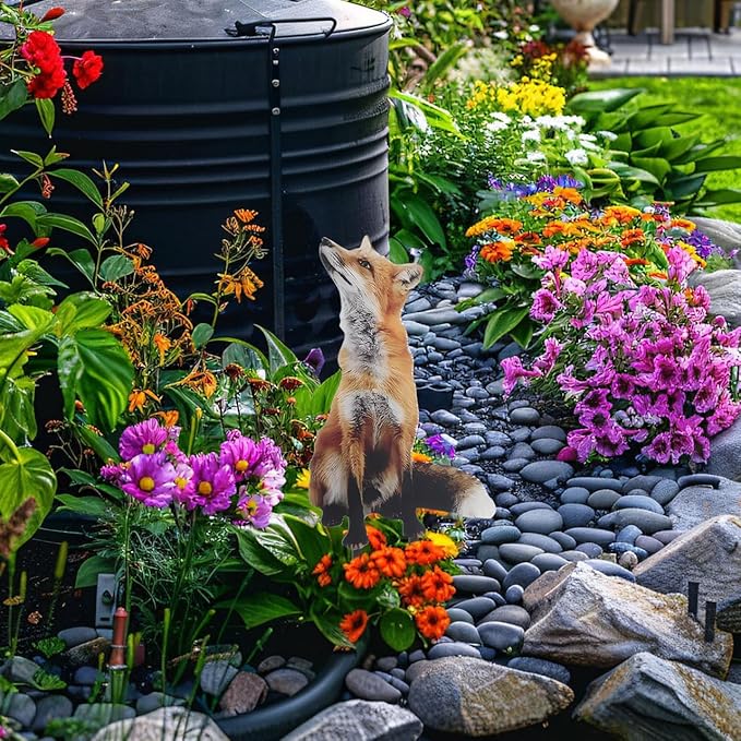 Milisten Fox Lawn Sign Acrylic Garden Stake Outdoor Decorative Fox Figurine for Yard Pathways Patio and Farm Lawn Ornament