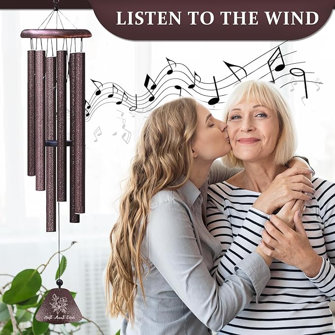 Mothers Day Aunt Gifts, Best Auntie Ever 32" Wind Chimes, Aunt Birthday Gifts, Best Auntie Gift Ideas from Niece, Cool for Aunts, Funny Aunties Windchimes from Nephew