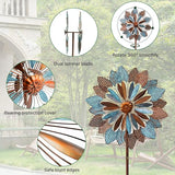 Wind Spinners Outdoor, 84" Large Metal Kinetic Wind Sculptures for Garden, Classic Yard Art with 2 Piece Welcome Flag Decoration