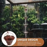 Rain Chains for Gutters, Outside Downspouts Metal Rain Catcher Diverter, 8.5 Ft Retro Rain Chain Decorative with Hook and 12 Metal Cups for Windowsill Garden Patio