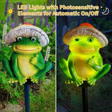 QH & Garden Frog Solar Lights - Waterproof Frog Figurines for Outdoor Garden Decor, Perfect Statues Gifts for Mom - Solar Power LED Light for Garden, Lawn, Patio, Pathway