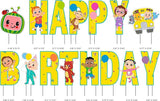 CoComelon Happy Birthday Yard Signs with Metal Stakes, 16" Letters